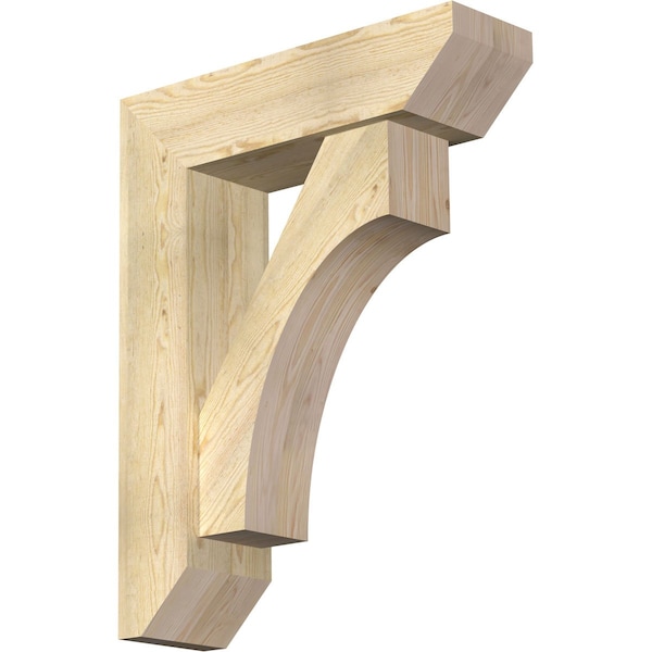 Ekena Millwork Westlake Slat Rough Sawn Bracket w/ Offset Brace, Douglas Fir, 8"W x 28"D x 36"H BKT0806X28X36WTL06RDF - main
